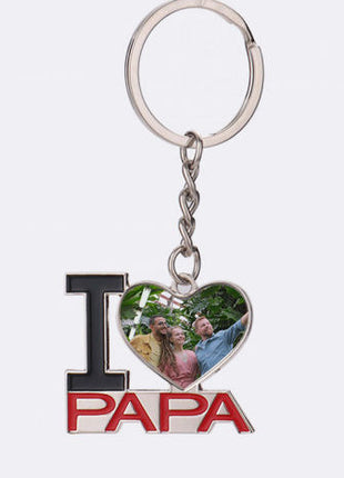 Metalen Sleutelhanger I Love Papa