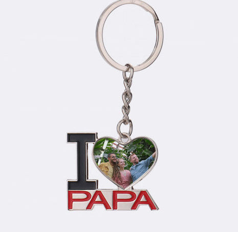 Metalen Sleutelhanger I Love Papa