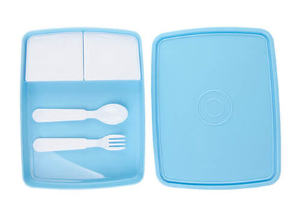 Kinder Lunchbox / brood trommel  incl. asseccoires Blauw voor sublimatie