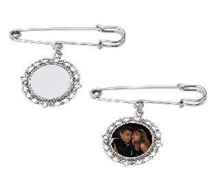 Metalen Broche voor Sublimatie – Zilver/Wit Glans (incl. plakplaatje & tape)