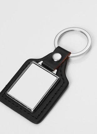 Metalen Sleutelhanger met Leren Detail voor Sublimatie – Verschillende Modellen (incl. plakplaatje & tape)