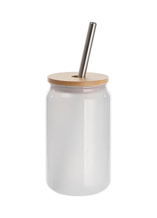 400 ml Kleurveranderend Sublimatieglas Blauw met Bamboe Deksel