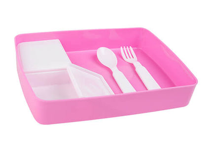 Kinder Lunchbox / brood trommel  incl. asseccoires Roze voor sublimatie