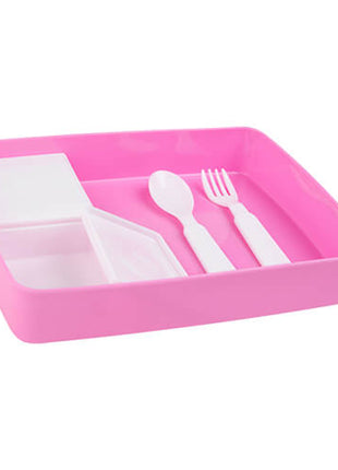 Kinder Lunchbox / brood trommel  incl. asseccoires Roze voor sublimatie
