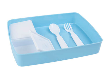 Kinder Lunchbox / brood trommel  incl. asseccoires Blauw voor sublimatie