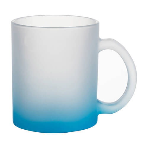 Glazen mok 300ml Frosted Gradient blauw voor sublimatie