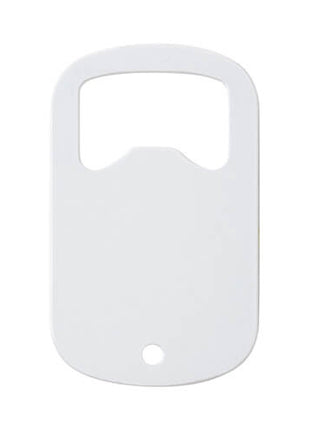 Metalen Flesopener Wit met gat voor sleutelbos voor sublimatie Let op Mini