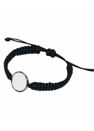 Koord armband met rondje plaatje voor sublimatie
