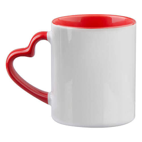 330ml (11oz) Duo Color Mok Rood met hart oor voor sublimatie