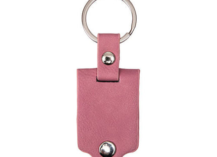 Metalen sleutelhanger in een PU leren etui Roze voor sublimatie