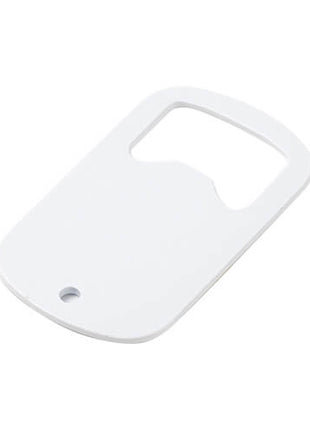Metalen Flesopener Wit met gat voor sleutelbos voor sublimatie Let op Mini