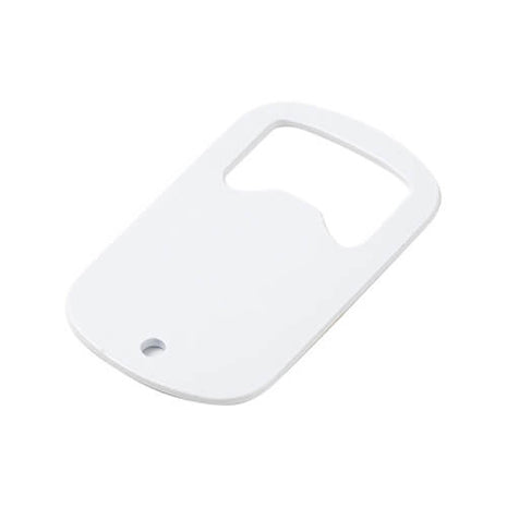 Metalen Flesopener Wit met gat voor sleutelbos voor sublimatie Let op Mini