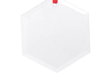 Glazen kerstboomhanger Hexagon voor sublimatie