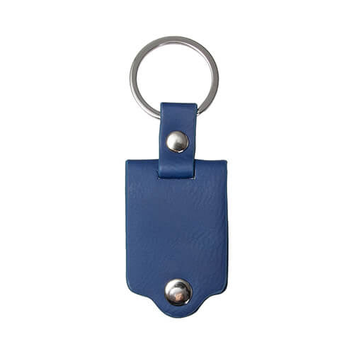 Metalen sleutelhanger in een PU leren etui Blauw voor sublimatie