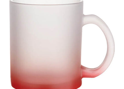 Glazen mok 300ml Frosted Gradient rood voor sublimatie