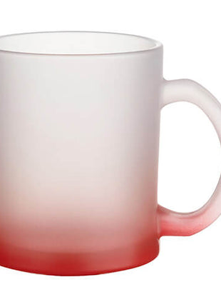 Glazen mok 330ml Frosted Gradient rood voor sublimatie