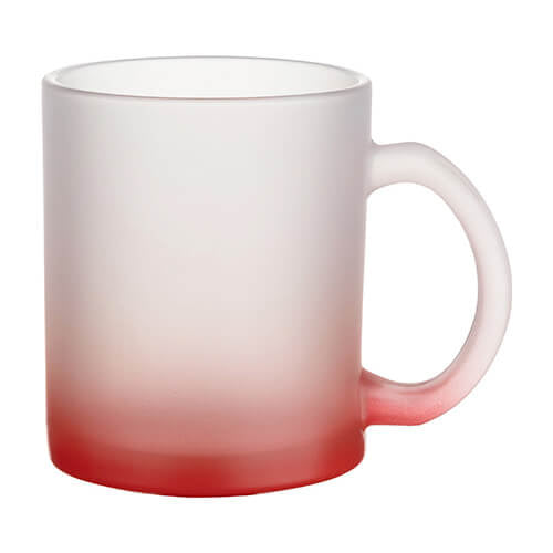 Glazen mok 300ml Frosted Gradient rood voor sublimatie