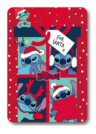 Lilo & Stitch Fleecedeken – Kersteditie – 100 x 140 cm – 100% Polyester