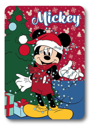 Mickey Mouse Fleecedeken – Kersteditie – 100 x 140 cm – 100% Polyester