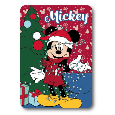 Mickey Mouse Fleecedeken – Kersteditie – 100 x 140 cm – 100% Polyester