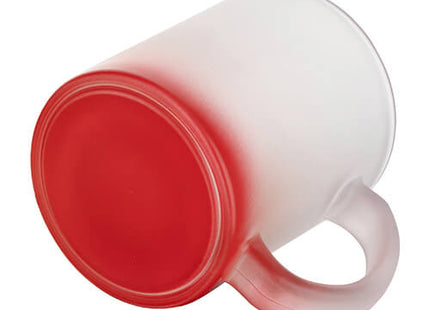 Glazen mok 300ml Frosted Gradient rood voor sublimatie