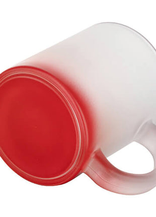Glazen mok 330ml Frosted Gradient rood voor sublimatie