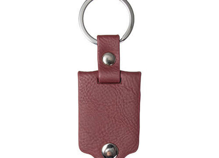 Metalen sleutelhanger in een PU leren etui Bordeaux voor sublimatie