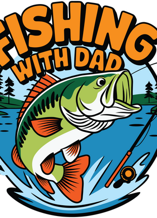 Dtf Print Fishing With Dad