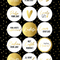 A5-stickervel Bestseller met diverse zwart-witte stickers en luxe goudfolie
