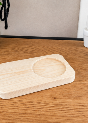 Houten Mokhouder 17 × 10 cm – Stijlvol Plateau voor 330 ML Mok en Onderzetter
