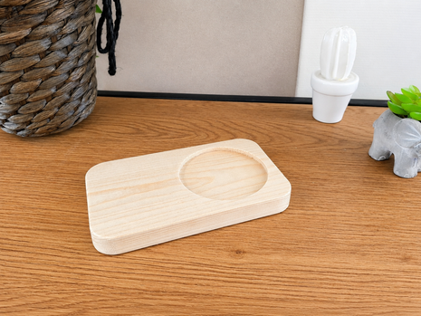 Houten Mokhouder 17 × 10 cm – Stijlvol Plateau voor 330 ML Mok en Onderzetter