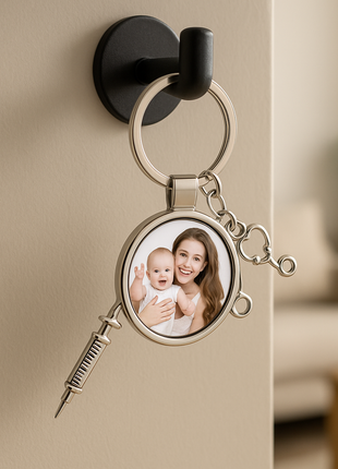 Metalen Sleutelhanger voor Sublimatie – Zilver/Wit Glans (inclusief plakplaatje & tape)