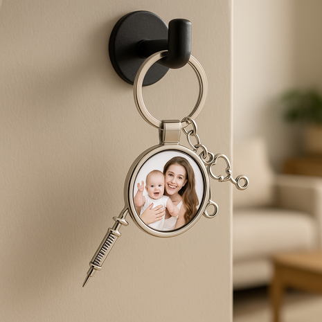 Metalen Sleutelhanger voor Sublimatie – Zilver/Wit Glans (inclusief plakplaatje & tape)