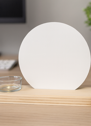 Populieren houten Decoratieplankje met Blanco MDF Cirkel en Glashouder