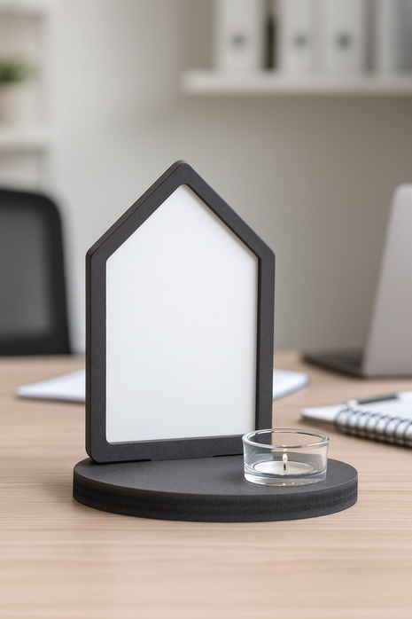 Theelichthouder met Sublimatie MDF huisje