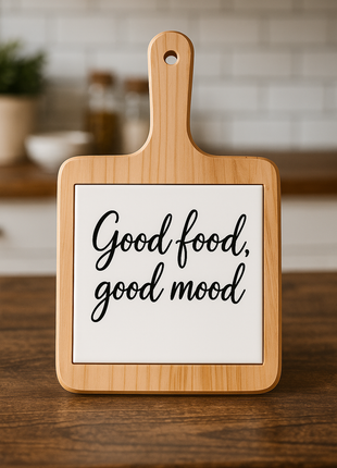 Wooden Cheese Board with Ceramic Tile for Sublimation 