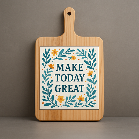 Wooden Cheese Board with Ceramic Tile for Sublimation 