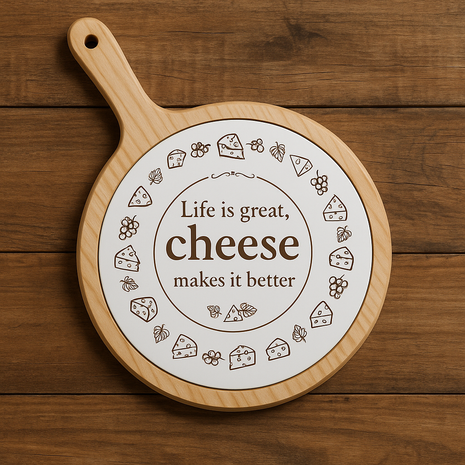 Wooden Cheese Board with Ceramic Tile for Sublimation 