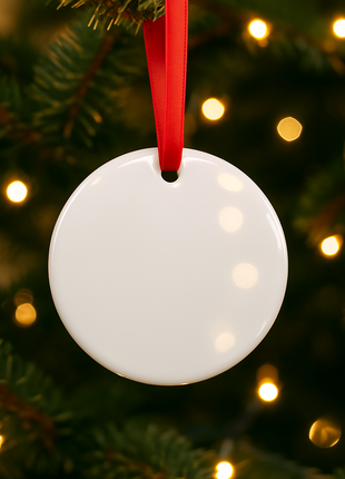 Glazen Kerstboomhanger Ø 7,5 cm Ronde Hanger voor Sublimatie & Personalisatie