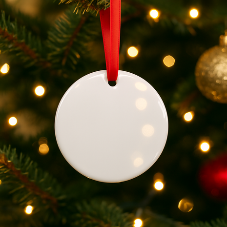 Glazen Kerstboomhanger Ø 7,5 cm Ronde Hanger voor Sublimatie & Personalisatie