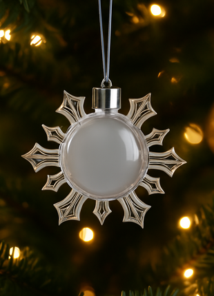 Transparant Foto Ornament Sneeuwvlok 8,5cm voor sublimatie