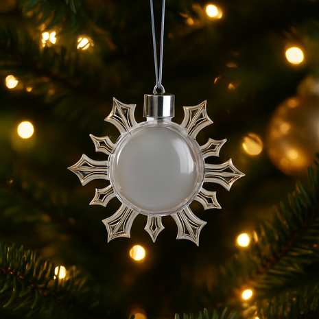 Transparant Foto Ornament Sneeuwvlok 8,5cm voor sublimatie