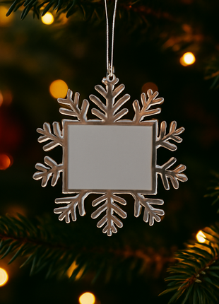Transparant Foto Ornament Sneeuwvlok 10,5cm voor sublimatie