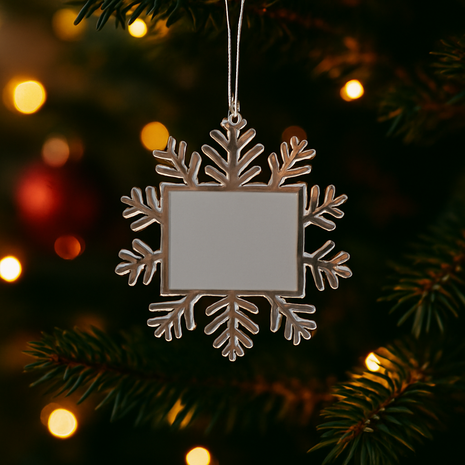 Transparant Foto Ornament Sneeuwvlok 10,5cm voor sublimatie