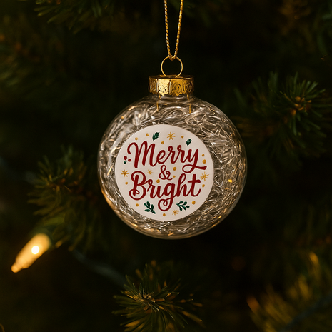 Kerstbal Engelenhaar zilver voor sublimatie