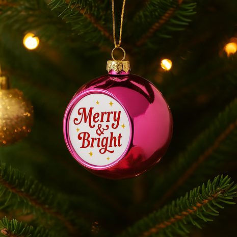 Kerstbal Roze Ø6cm voor sublimatie