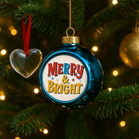 Kerstbal Blauw Ø6cm voor sublimatie
