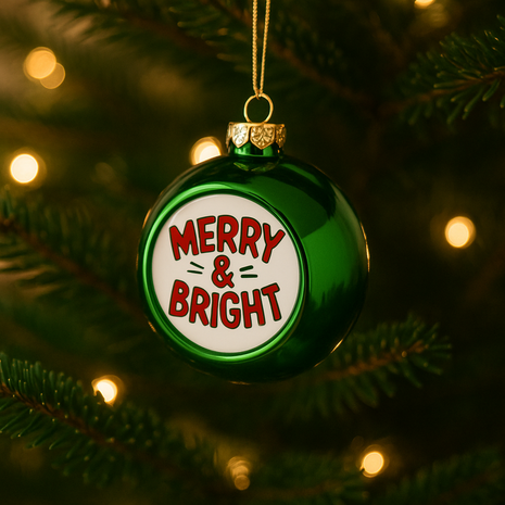 Kerstbal Groen Ø8cm voor sublimatie