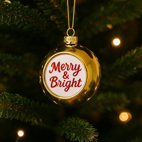 Kerstbal Goud Ø8cm voor sublimatie