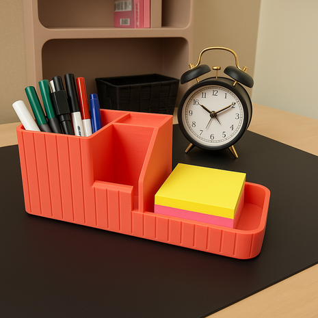 Bureau Organizer Roze – Multifunctionele Penhouder met Sticky Note Houder